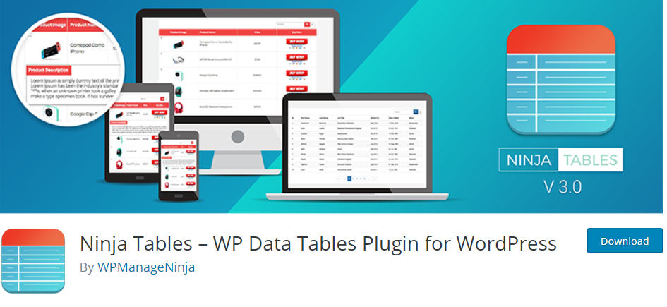 WordPress Tables plugin