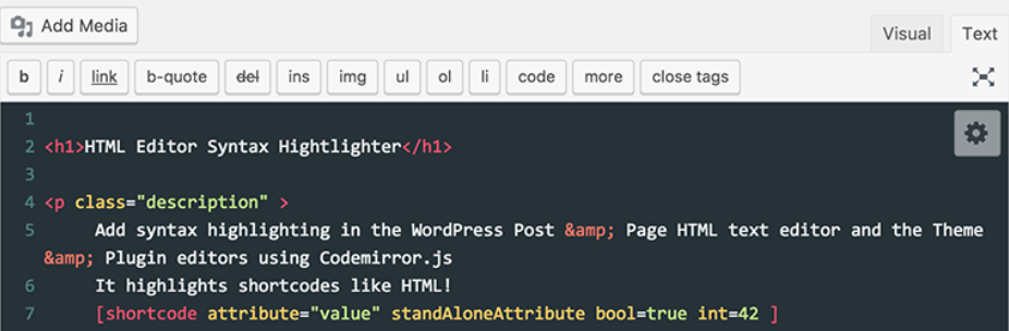 Html Editor Syntax Highlighter _ Wordpress.org