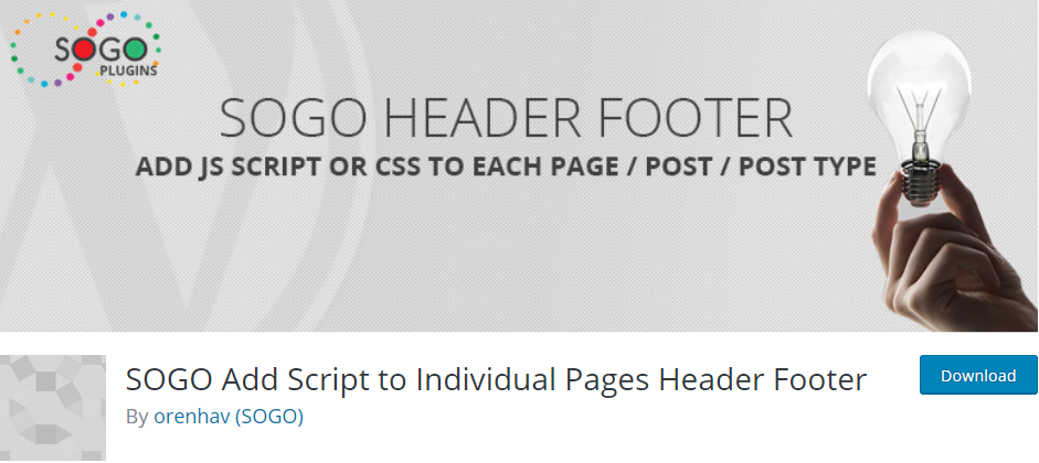 WordPress Header and Footer plugin