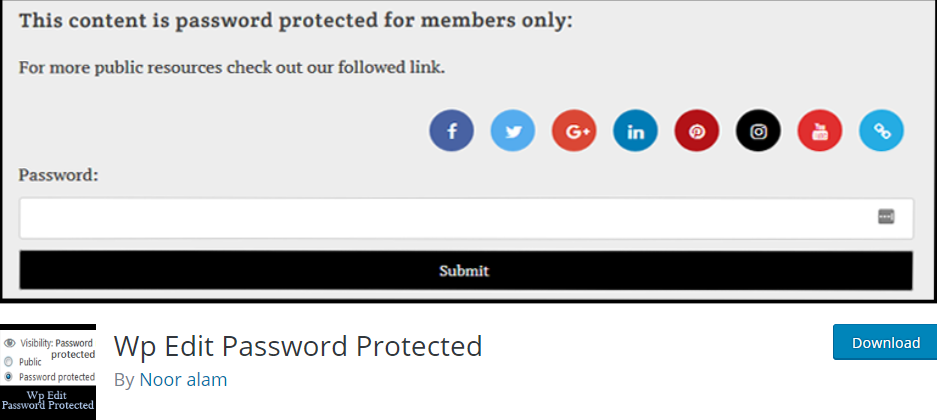 Wordpress Password Plugin