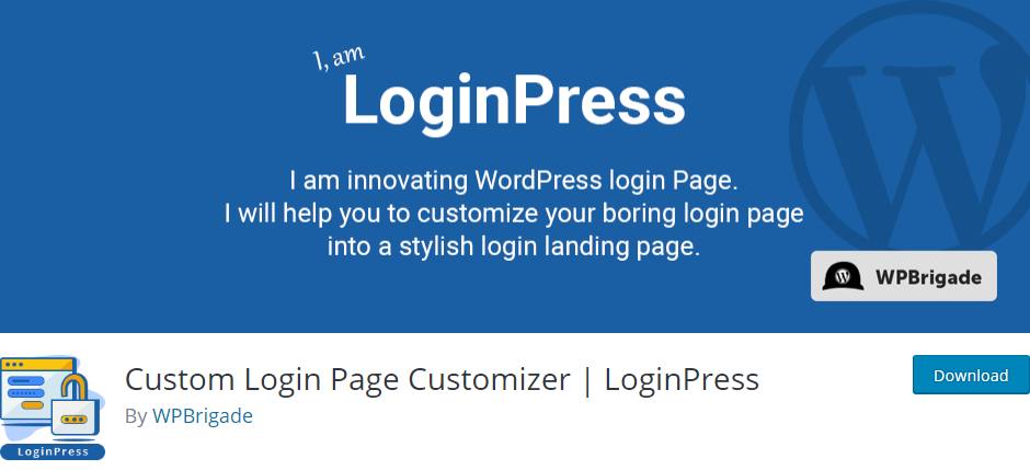 WordPress Login Page plugin