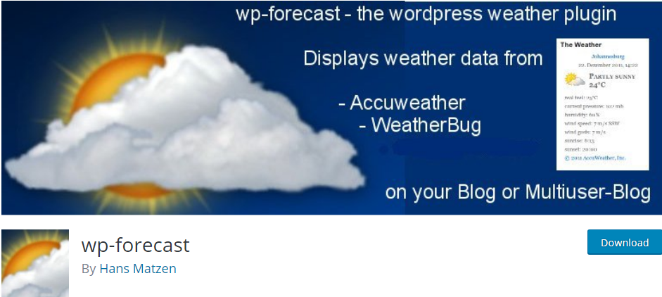 Wordpress Weather Plugin