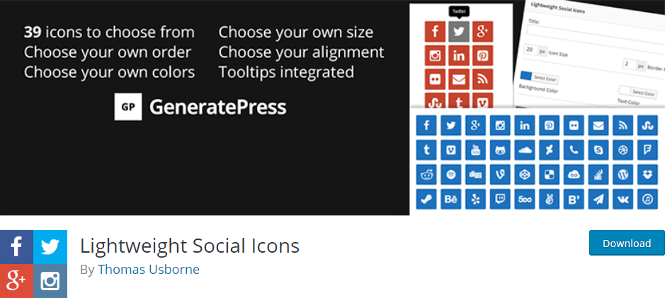 Social Media Icons WordPress Plugin 