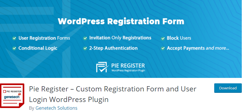 Wordpress User Registration Plugin