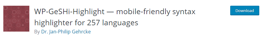 Wordpress Syntax Highlighter Plugin