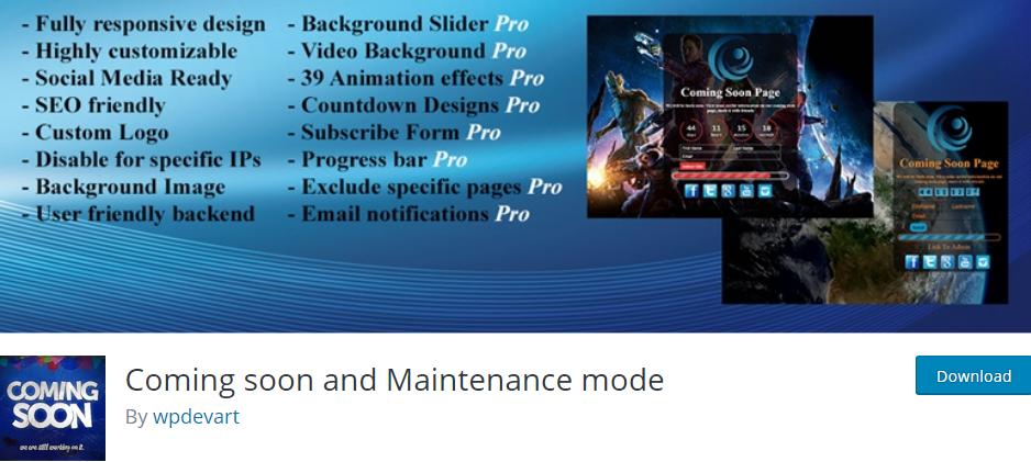 Coming Soon Page Wordppress Plugin