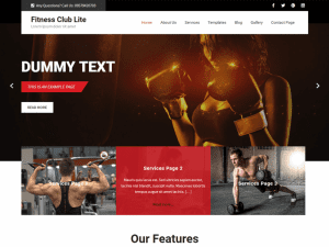Free Fitness Club Lite Wordpress Theme