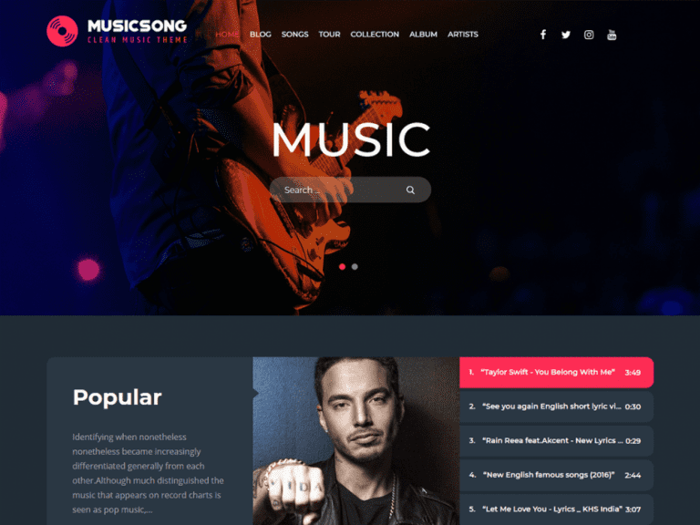 Top 10 WordPress Music Theme In 2022 - JustFreeWPThemes