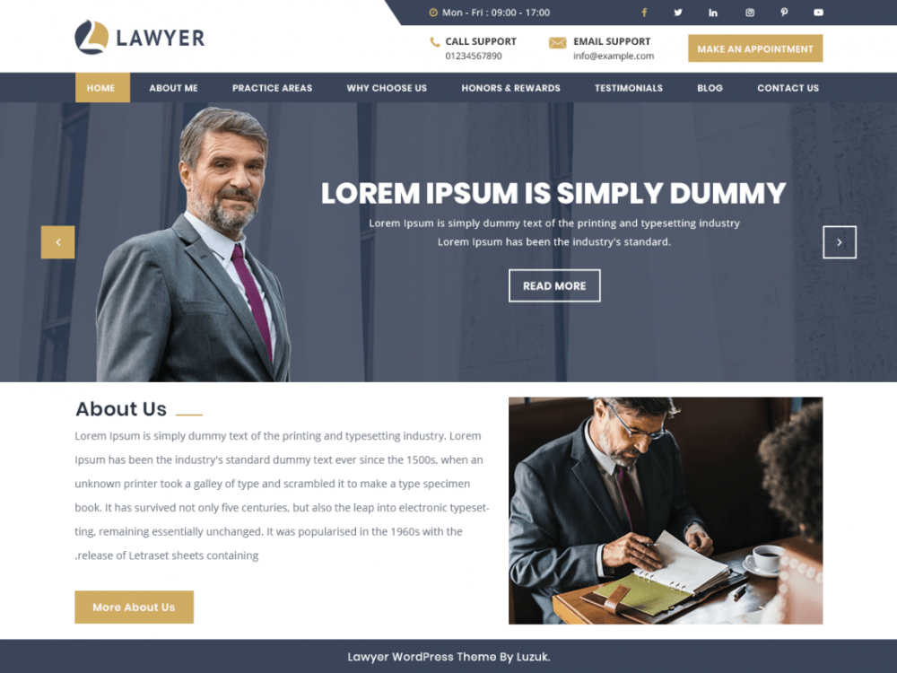 Free Expert Lawyer Wordpress Theme
