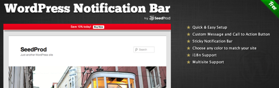 Wordpress Notification Bar Plugin