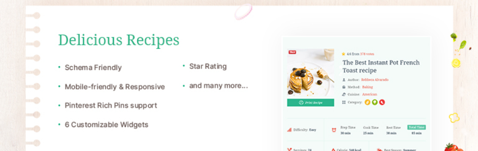 Elementor Recipe Plugin
