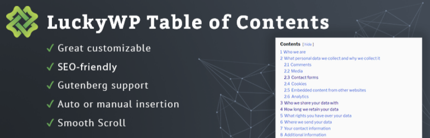 Luckywp Table Of Contents