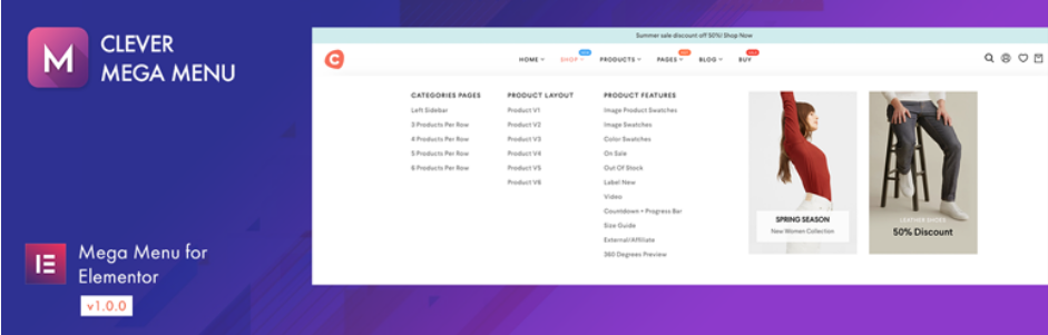 Clever Mega Menu For Elementor