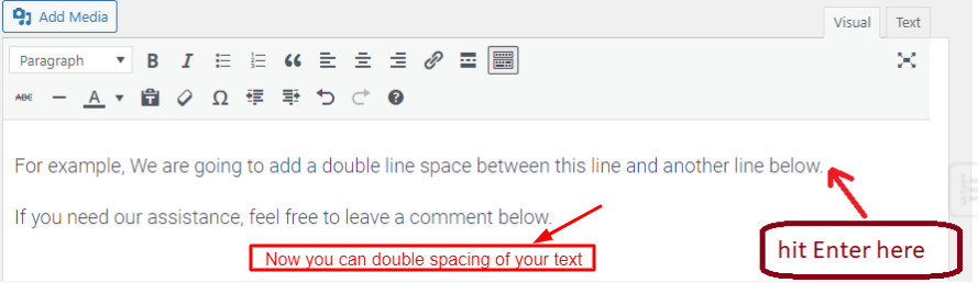 How To Add A Single/Double Line Spacing In Wordpress?