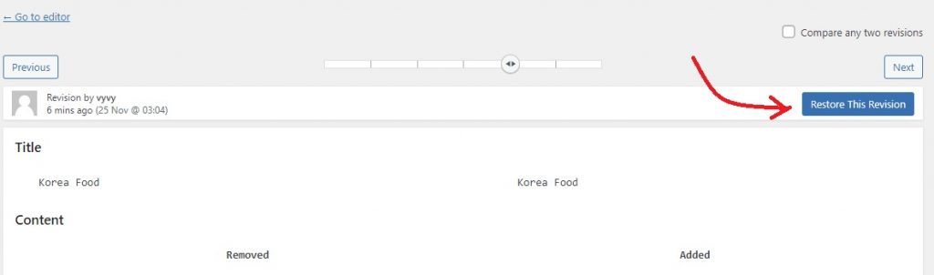 Undo Changes In Wordpress With Post Revisions 3