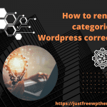 How to rename categories in WordPress correctly?