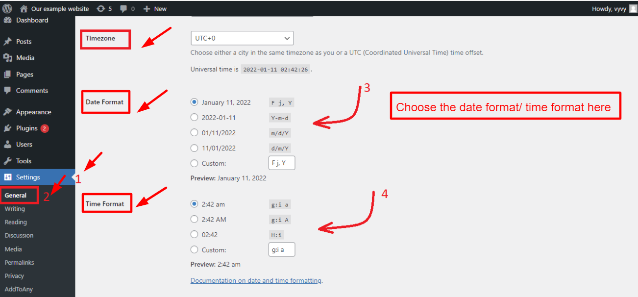 How to Change Date and Time Format in WordPress