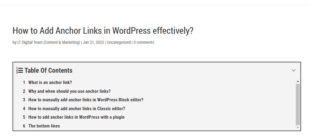 Add Anchor Links In Wordpress 12
