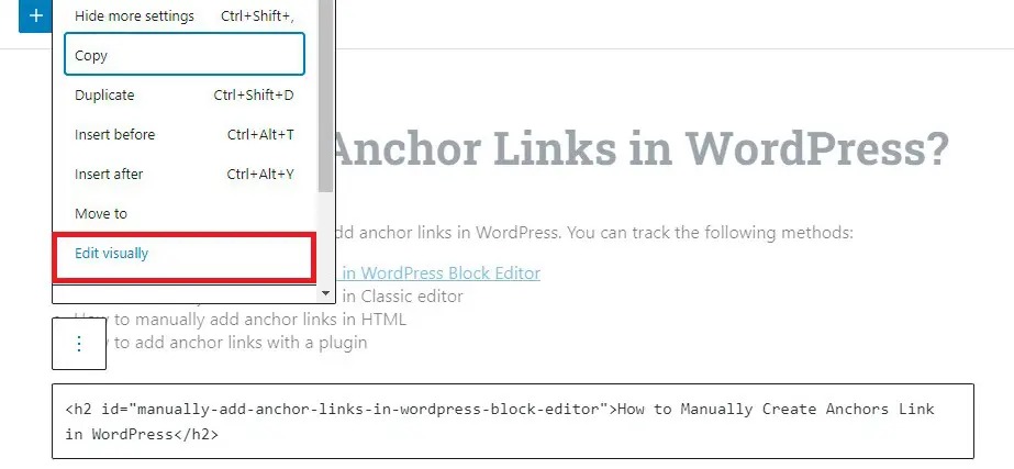 Add Anchor Links In Wordpress 7