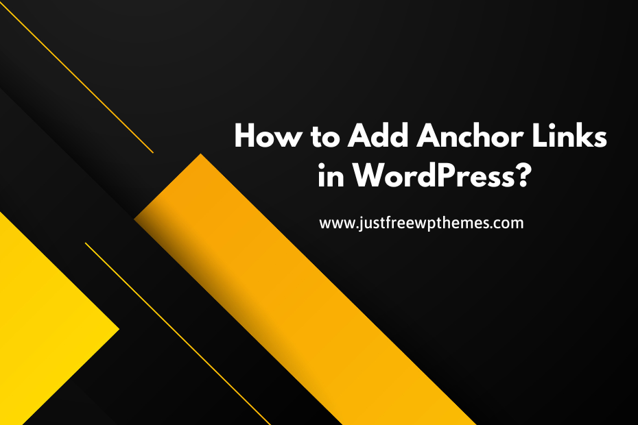Add Anchor Links In Wordpress Cover