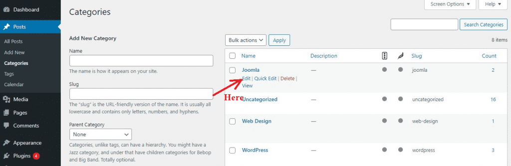 Rename Categories In Wordpress 3