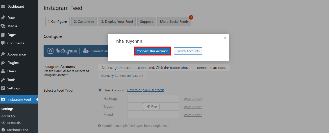 embed instagram in WordPress 5