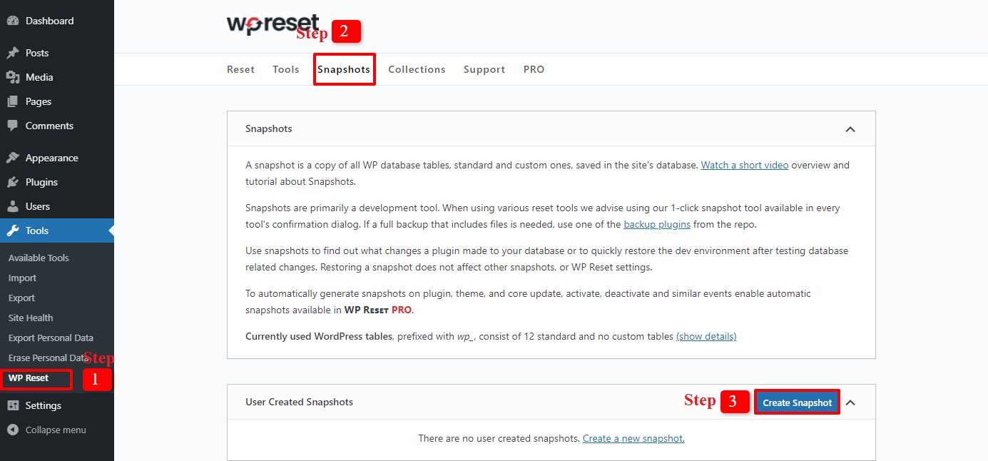 reset a WordPress site 5