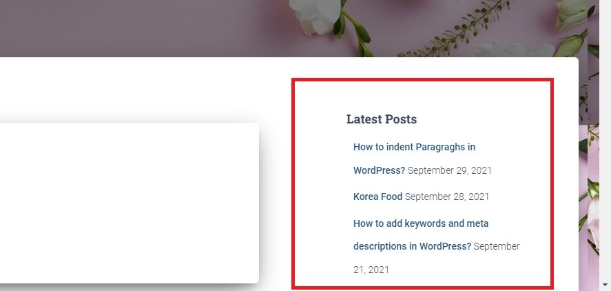 Display Recent Posts In Wordpress 10