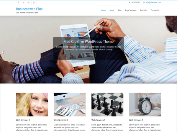 Free Businessweb Plus Wordpress Theme