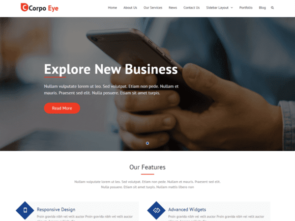 Free Corpo Eye Wordpress Theme