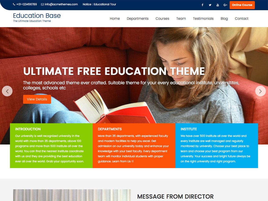 Free Education Zone Wordpress theme