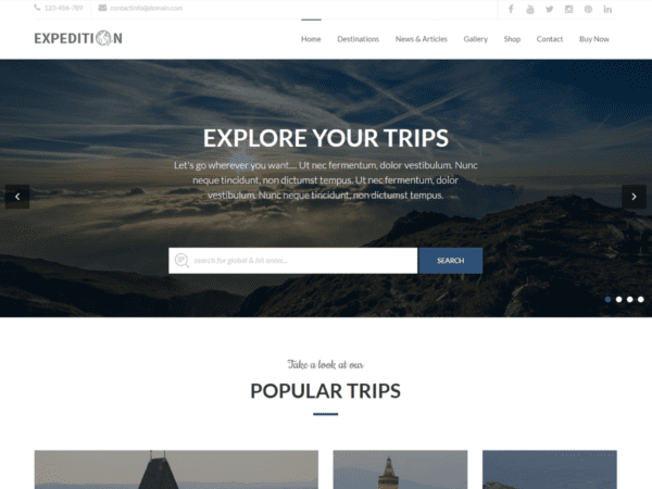 Free Expedition Wordpress Theme