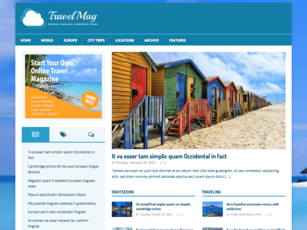 Free Mh Travelmag Wordpress Theme