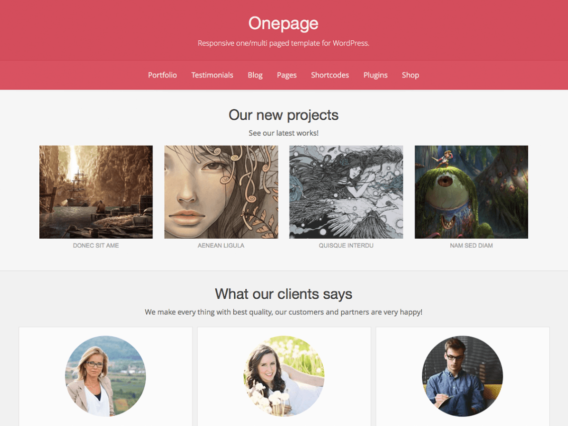 Free Onepage Wordpress theme