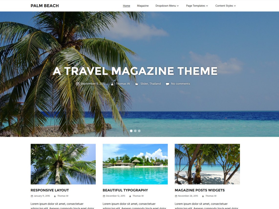 Free Palm Beach Wordpress theme