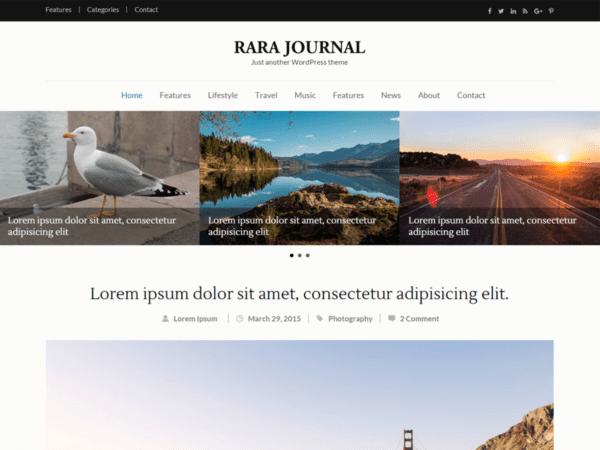 Free Rara Journal Wordpress Theme