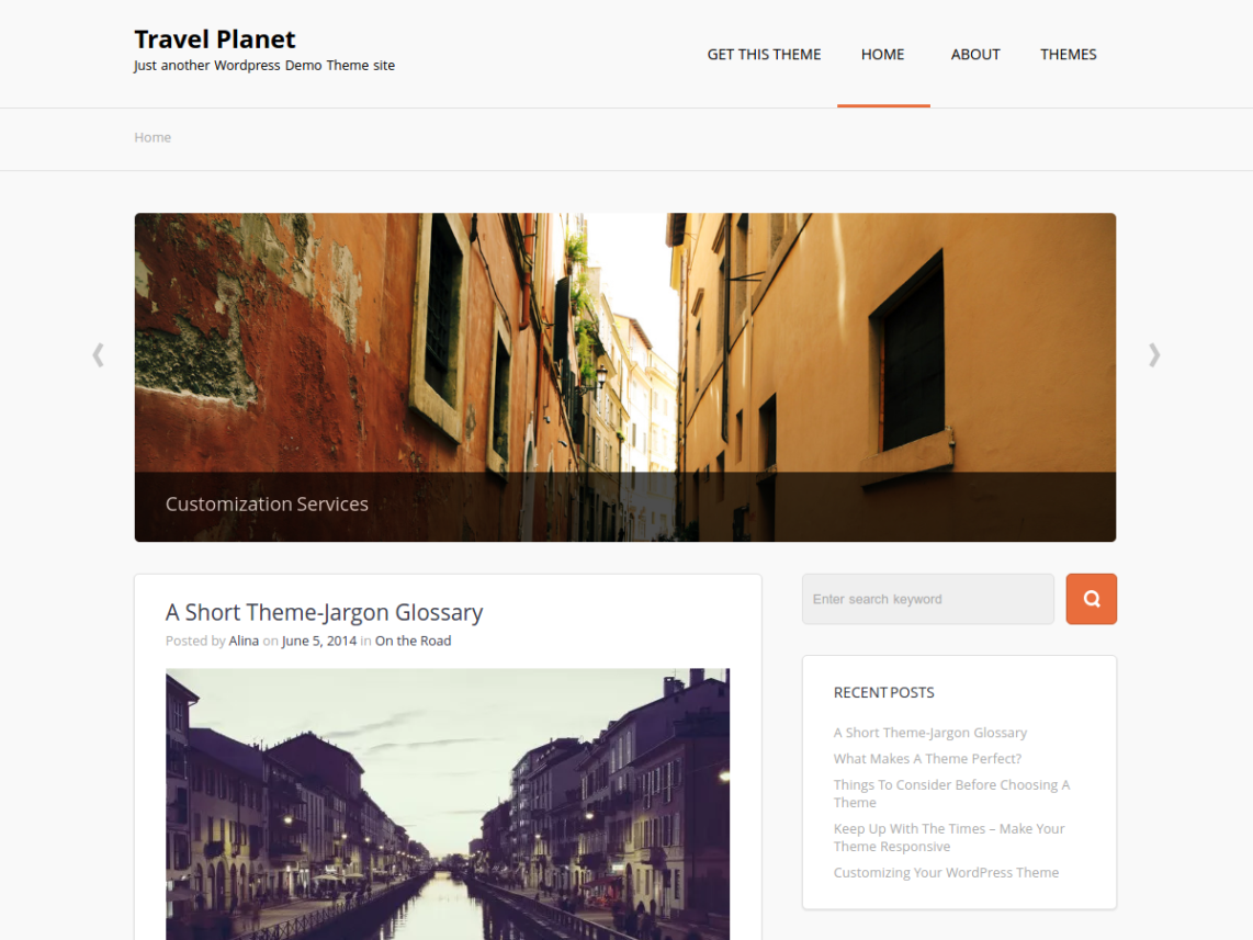 Free Travel Planet Wordpress theme