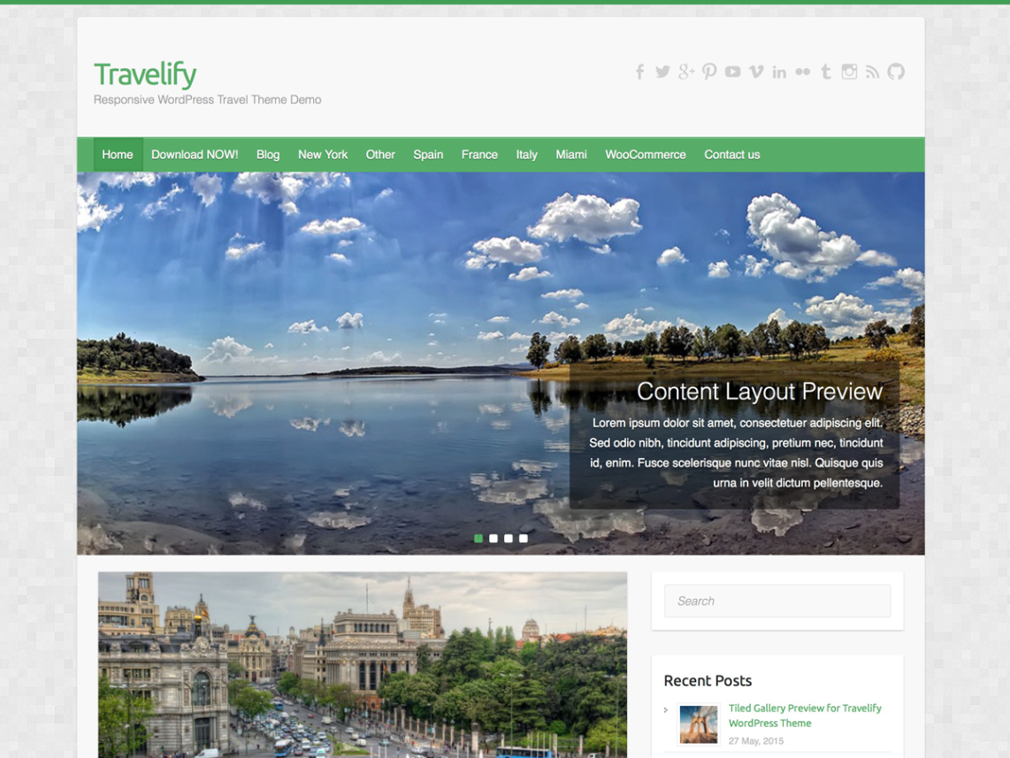 Free Travelify Wordpress theme