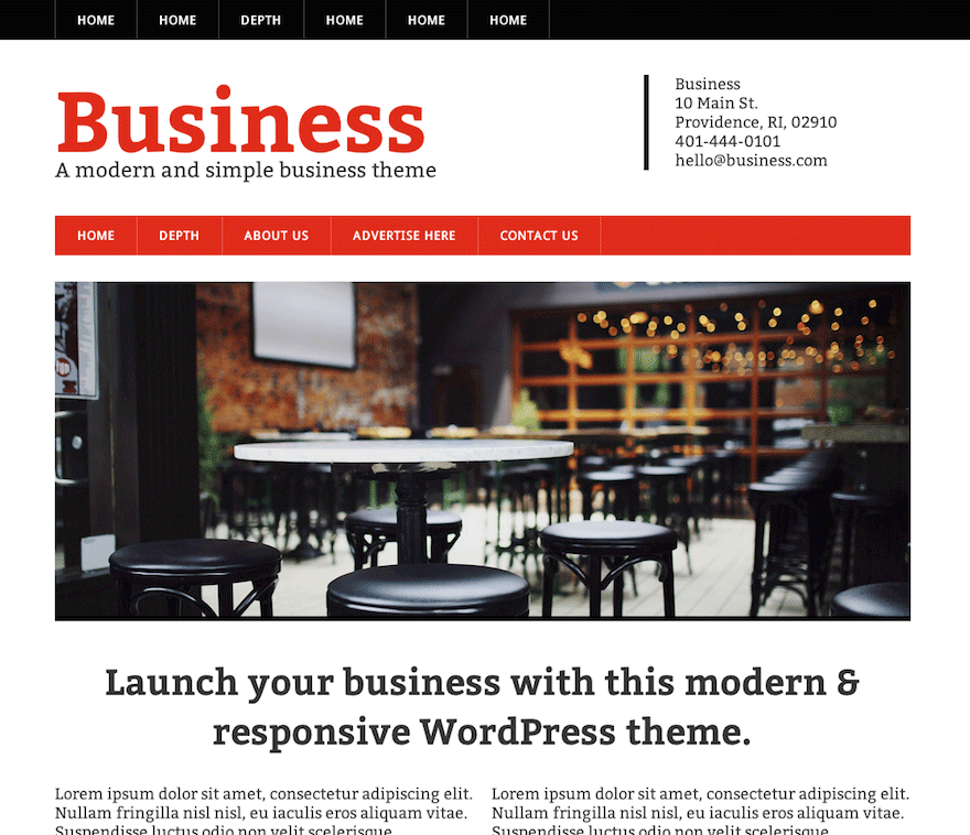 Free Modern Business WordPress theme