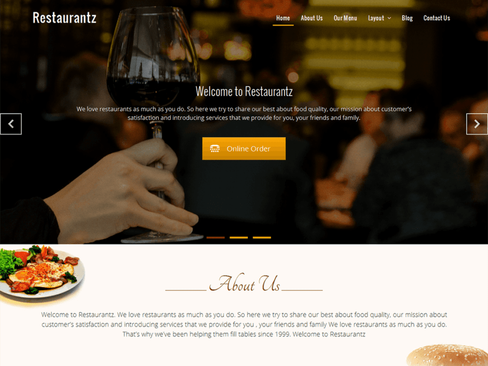 Free Restaurantz Wordpress Theme