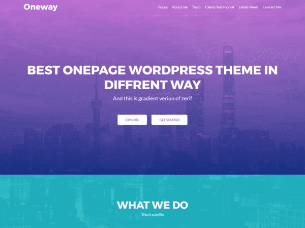 Free Oneway Wordpress Theme