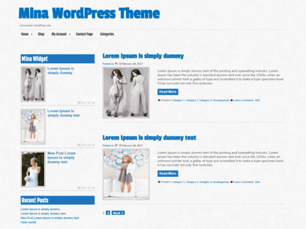 Free Mina Wordpress Theme