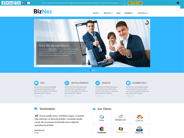 Free Biznez Lite Wordpress Theme