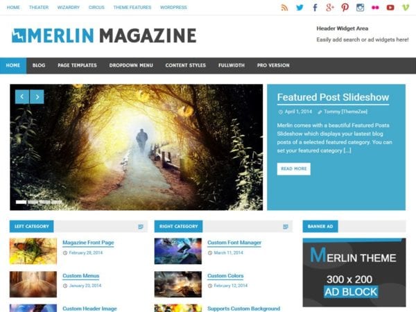 Free Merlin Wordpress Theme