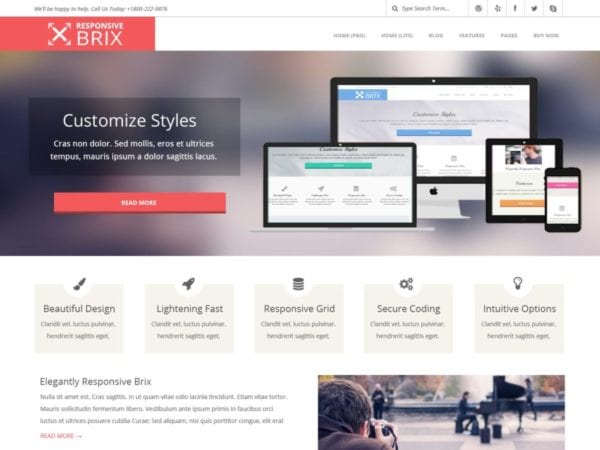 Free Responsive Brix Wordpress Theme