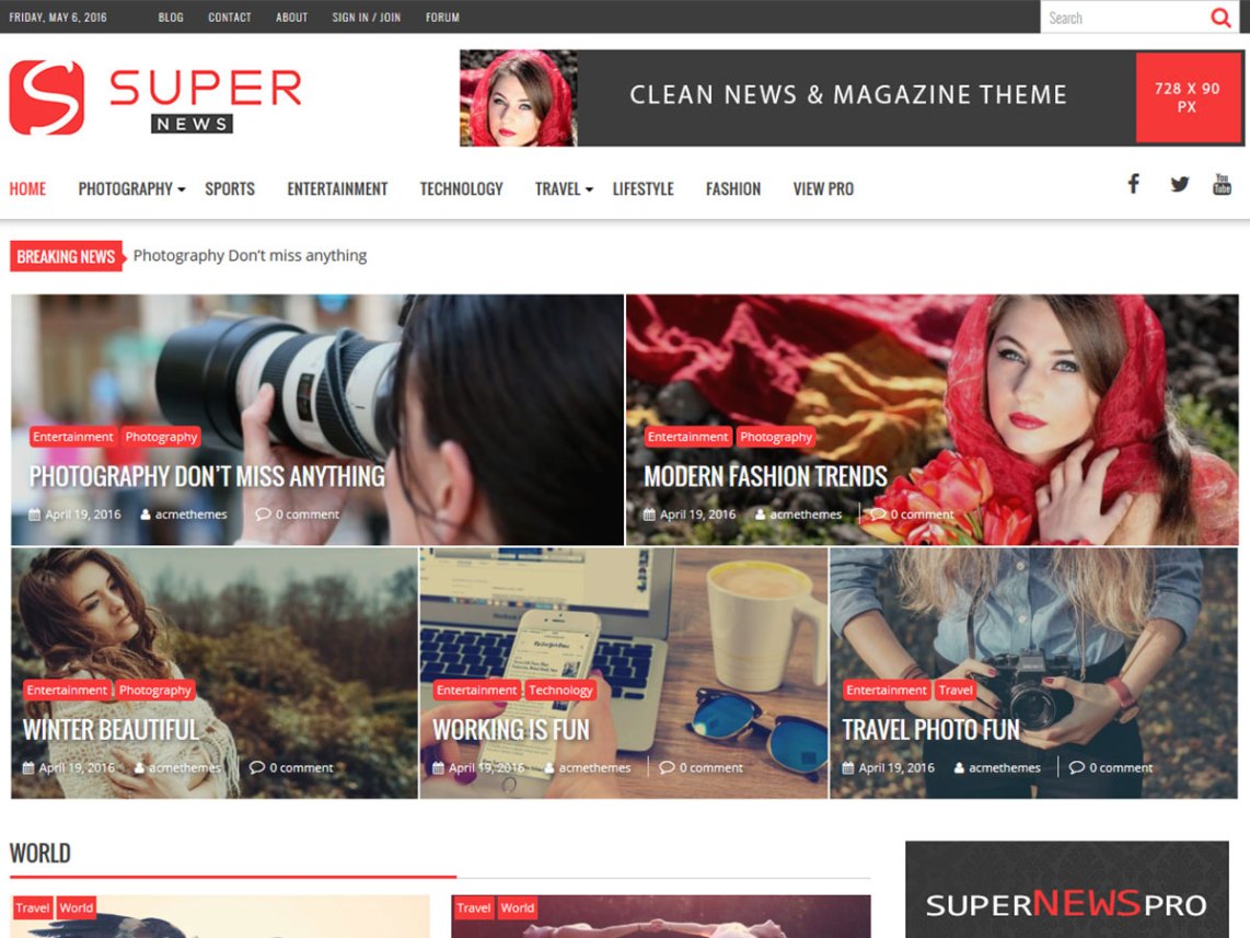 Free SuperNews Wordpress Theme