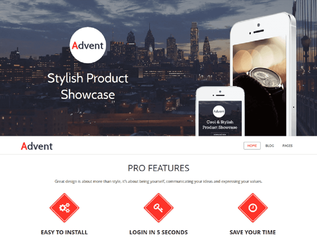 Download Free Advent WordPress theme JustFreeWPThemes