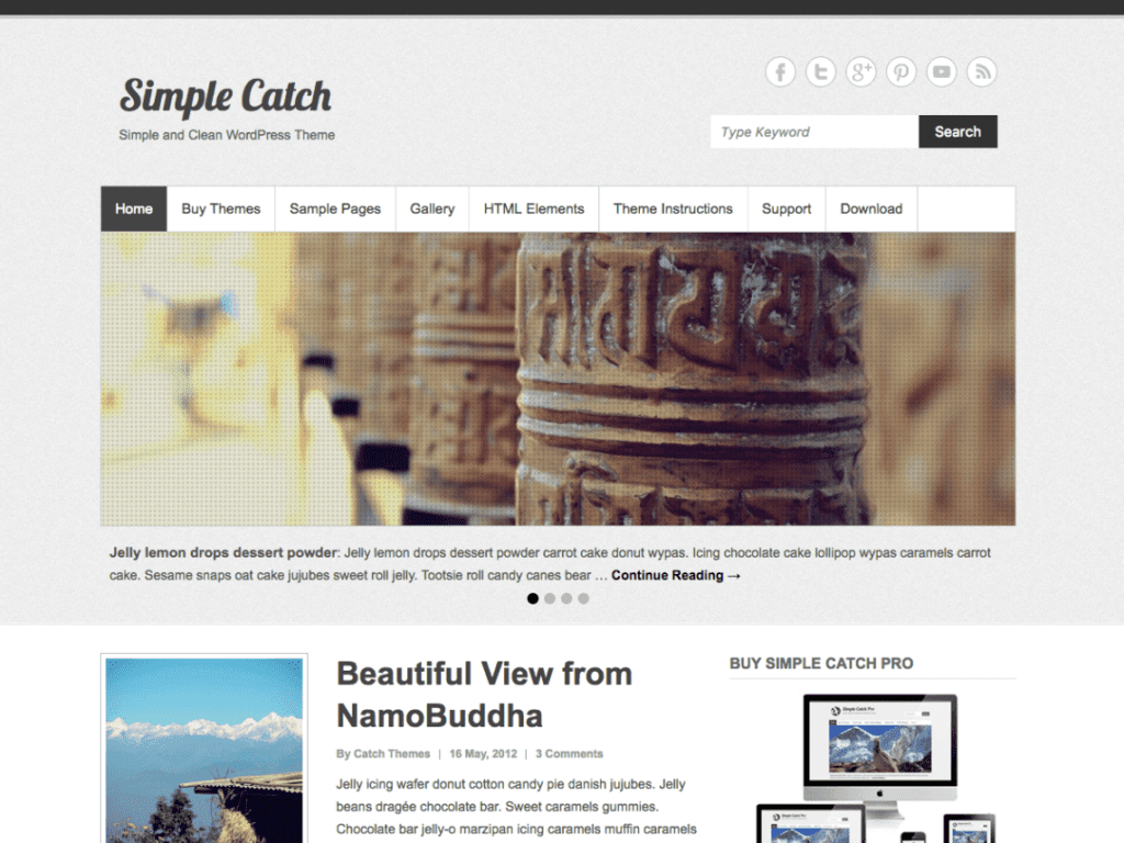 Types theme. Simple catch. WORDPRESS simple.