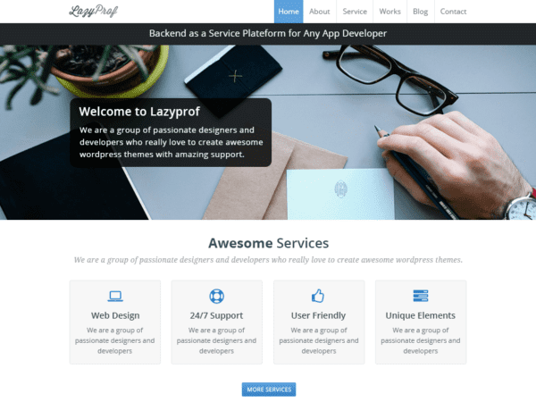 Download Free LazyProf Wordpress theme - JustFreeWPThemes