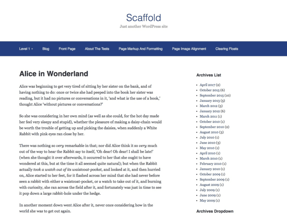 Free Scaffold Wordpress Theme